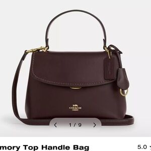 New! Coach Emory Chocolate Leather Top Handle Bag